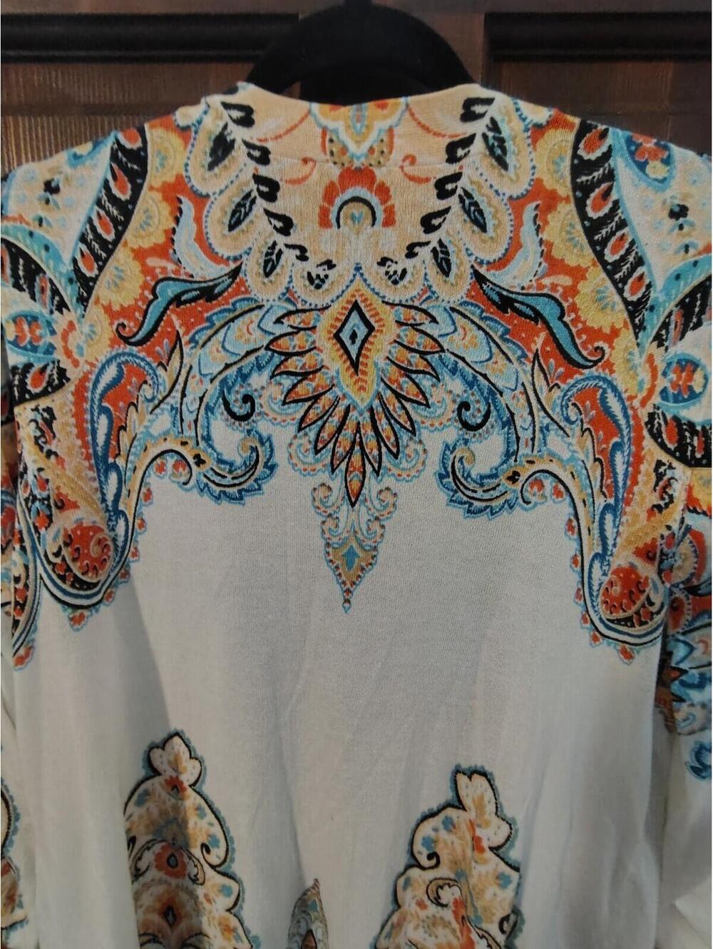 Chico's Graphic Print Multicolor Open Spring Cardigan Large 2 - Picture 5 of 5